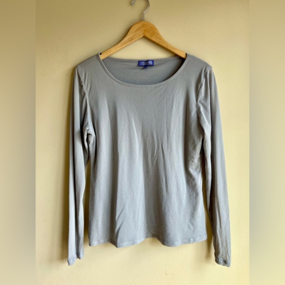 Vivienne Tam Mesh Long sleeve grey top XL